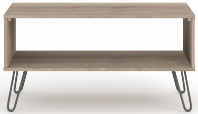 Product photograph of Augusta Driftwood Open Coffee Table With Hairpin Legs from Choice Furniture Superstore