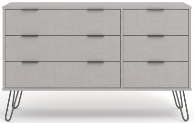 Product photograph of Augusta Grey 6 Drawer Wide Chest With Hairpin Legs from Choice Furniture Superstore
