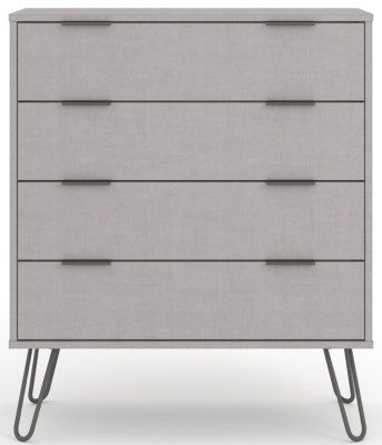 Product photograph of Augusta Grey 4 Drawer Chest With Hairpin Legs from Choice Furniture Superstore