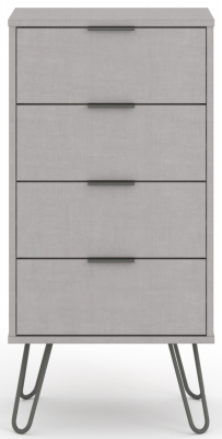 Product photograph of Augusta Grey 4 Drawer Narrow Chest With Hairpin Legs from Choice Furniture Superstore