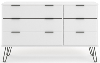 Product photograph of Augusta 3 3 Drawer Wide Chest With Hairpin Legs from Choice Furniture Superstore