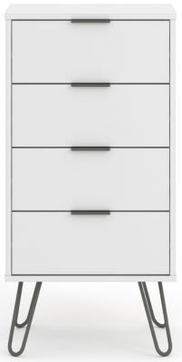 Product photograph of Augusta 4 Drawer Narrow Chest With Hairpin Legs from Choice Furniture Superstore