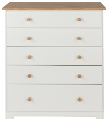 Product photograph of Colorado White 5 Drawer Chest from Choice Furniture Superstore