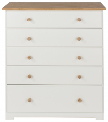 Product photograph of Colorado White 5 Drawer Chest from Choice Furniture Superstore