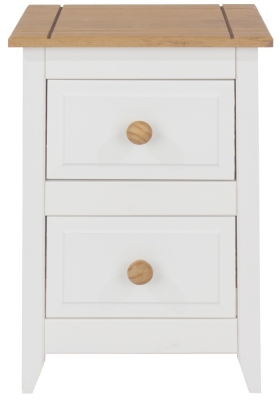 Product photograph of Capri White 2 Drawer Petite Bedside Cabinet from Choice Furniture Superstore