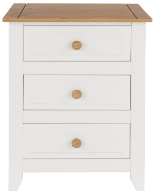 Product photograph of Capri White 3 Drawer Bedside Cabinet from Choice Furniture Superstore