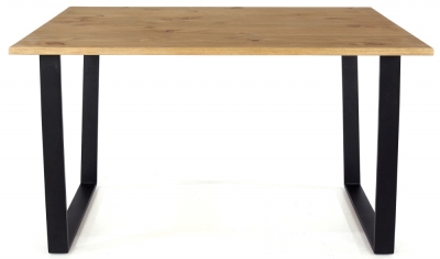 Product photograph of Texas 118cm Industrial Dining Table With Black U Legs from Choice Furniture Superstore