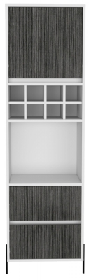 Product photograph of Dallas White And Grey Oak Effect Tall Bar Cabinet from Choice Furniture Superstore