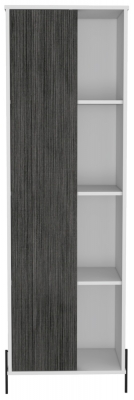 Product photograph of Dallas White And Grey Oak Effect Tall Display Cabinet from Choice Furniture Superstore