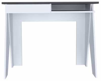 Dallas White and Grey Oak Effect Office Desk with 1 Drawer