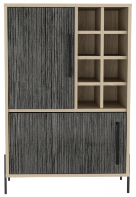 Product photograph of Harvard Washed Oak Drink Cabinet from Choice Furniture Superstore