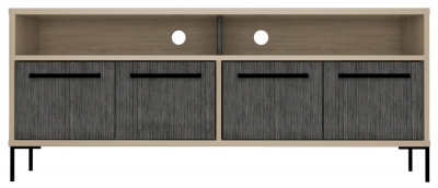 Product photograph of Harvard Washed Oak 4 Door Wide Tv Unit from Choice Furniture Superstore
