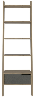 Product photograph of Manhattan Pine And Stone Effect Ladder Bookcase from Choice Furniture Superstore