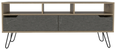 Product photograph of Manhattan Pine And Stone Effect Wide Tv Unit With Hairpin Legs from Choice Furniture Superstore