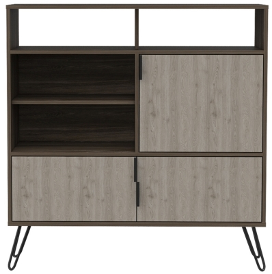 Product photograph of Nevada Grey Oak Medium Sideboard With Hairpin Legs from Choice Furniture Superstore