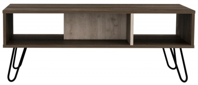 Product photograph of New York Grey Oak Coffee Table With Hairpin Legs from Choice Furniture Superstore