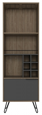 Product photograph of Vegas Grey Melamine Tall Drinks Cabinet With Hairpin Legs from Choice Furniture Superstore