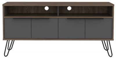 Vegas Grey Melamine Wide TV Unit with Hairpin Legs