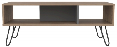 Product photograph of Newcastle Grey Melamine Coffee Table With Hairpin Legs from Choice Furniture Superstore