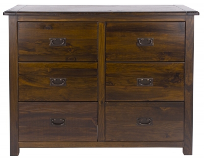 Product photograph of Boston Dark Wood 3 3 Drawer Wide Chest from Choice Furniture Superstore