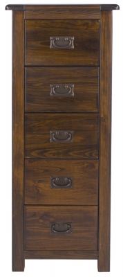 Product photograph of Boston Dark Wood 5 Drawer Narrow Chest from Choice Furniture Superstore