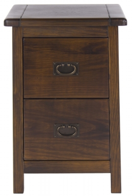 Product photograph of Bowke Dark Wood 2 Drawer Petite Bedside Cabinet from Choice Furniture Superstore