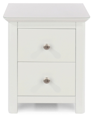 Product photograph of Narin White 2 Drawer Bedside Cabinet from Choice Furniture Superstore