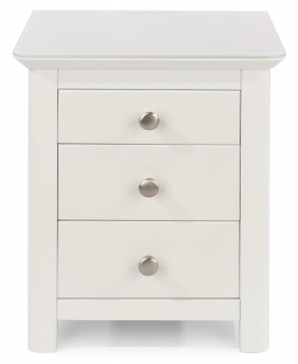 Product photograph of Radley White 3 Drawer Bedside Cabinet from Choice Furniture Superstore