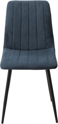 Product photograph of Aspen Straight Stitch Blue Cord Dining Chair With Black Tapered Legs Sold In Pairs from Choice Furniture Superstore