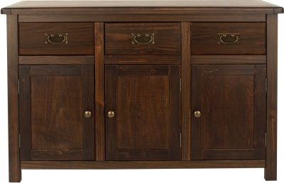 Product photograph of Boston Dark Wood 3 Door 3 Drawer Sideboard from Choice Furniture Superstore