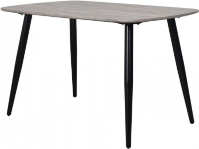 Product photograph of Laney Grey Oak Effect Dining Table With Black Tapered Legs from Choice Furniture Superstore