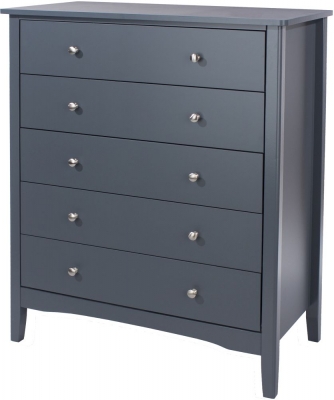 Product photograph of Como Blue Painted 5 Drawer Chest from Choice Furniture Superstore