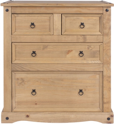 Product photograph of Corona Pine Mexican 2 2 Drawer Chest from Choice Furniture Superstore