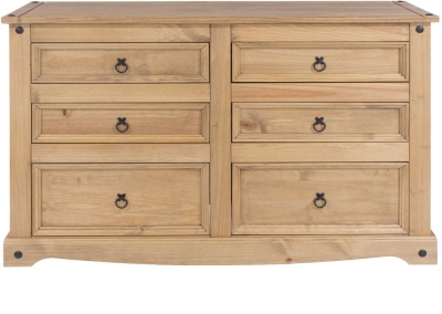 Product photograph of Corona Mexican 3 3 Drawer Wide Chest from Choice Furniture Superstore