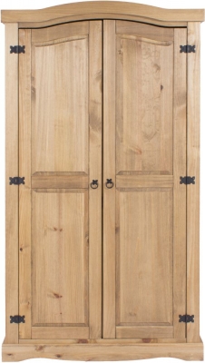 Product photograph of Corona Pine Mexican 2 Door Wardrobe from Choice Furniture Superstore