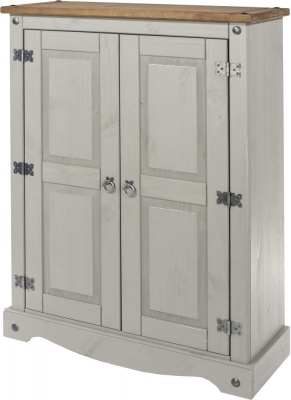 Product photograph of Corona Grey Mexican Pine 2 Door Cupboard Unit from Choice Furniture Superstore