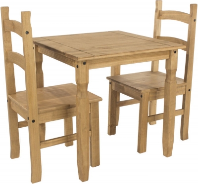 Product photograph of Corona Mexican Square Dining Table And 2 Chair from Choice Furniture Superstore