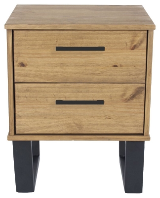 Product photograph of Texas 2 Drawer Bedside Cabinet With U Legs from Choice Furniture Superstore