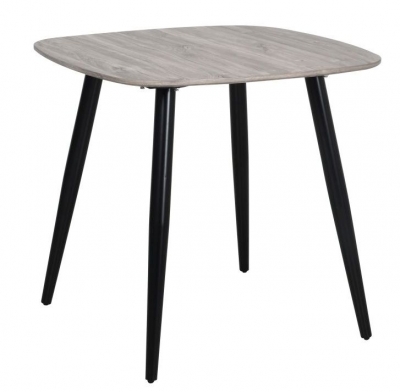 Product photograph of Laney Square Grey Oak Effect Dining Table With Black Tapered Legs from Choice Furniture Superstore