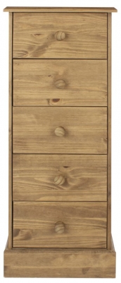 Product photograph of Cotswold 5 Drawer Narrow Chest from Choice Furniture Superstore