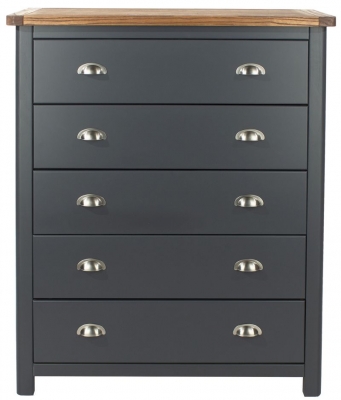 Product photograph of Dunkeld Blue 5 Drawer Chest from Choice Furniture Superstore