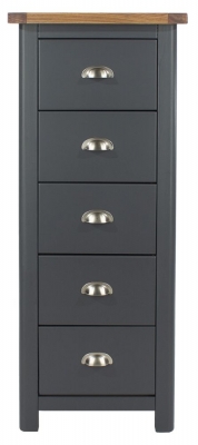 Product photograph of Dunkeld Blue 5 Drawer Tall Chest from Choice Furniture Superstore