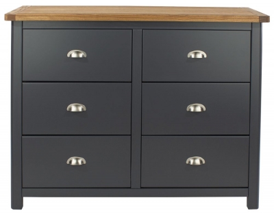 Product photograph of Dunkeld Blue 6 Drawer Wide Chest from Choice Furniture Superstore