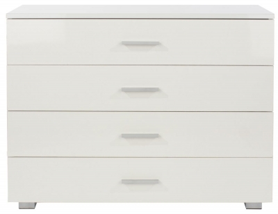 Product photograph of Lido White 4 Drawer Low Chest from Choice Furniture Superstore