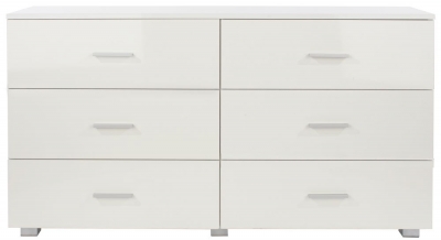 Product photograph of Lido White 6 Drawer Wide Chest from Choice Furniture Superstore