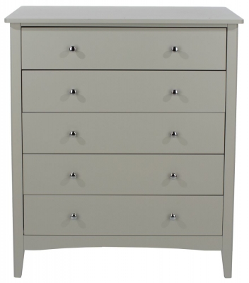 Product photograph of Como Grey Painted 5 Drawer Chest from Choice Furniture Superstore