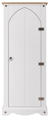 Corona White Mexican Pine Single Door Wardrobe