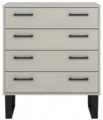 Product photograph of Texas Grey 4 Drawer Chest With Black U Legs from Choice Furniture Superstore