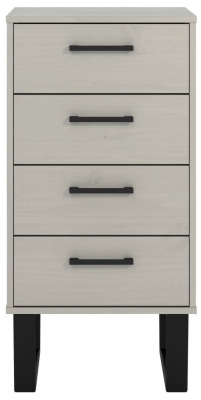 Product photograph of Texas Grey 4 Drawer Narrow Chest from Choice Furniture Superstore