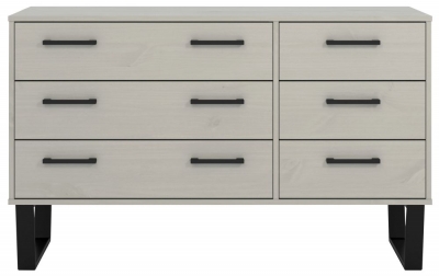 Product photograph of Texas Grey 6 Drawer Wide Chest from Choice Furniture Superstore